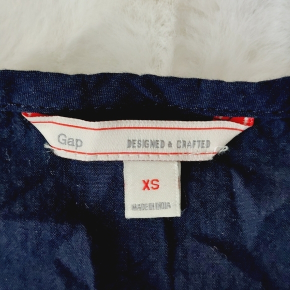 GAP Designed Crafted Swim Cover Up Navy Blue 3/4 Sleeve Button Front Dress P3429 - Picture 3 of 5